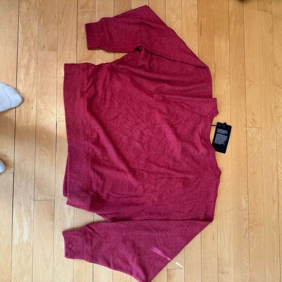 Chaser lucky Saturday Long Sleeve Crew Neck Boxy red Pullover size small m5 - Picture 4 of 5